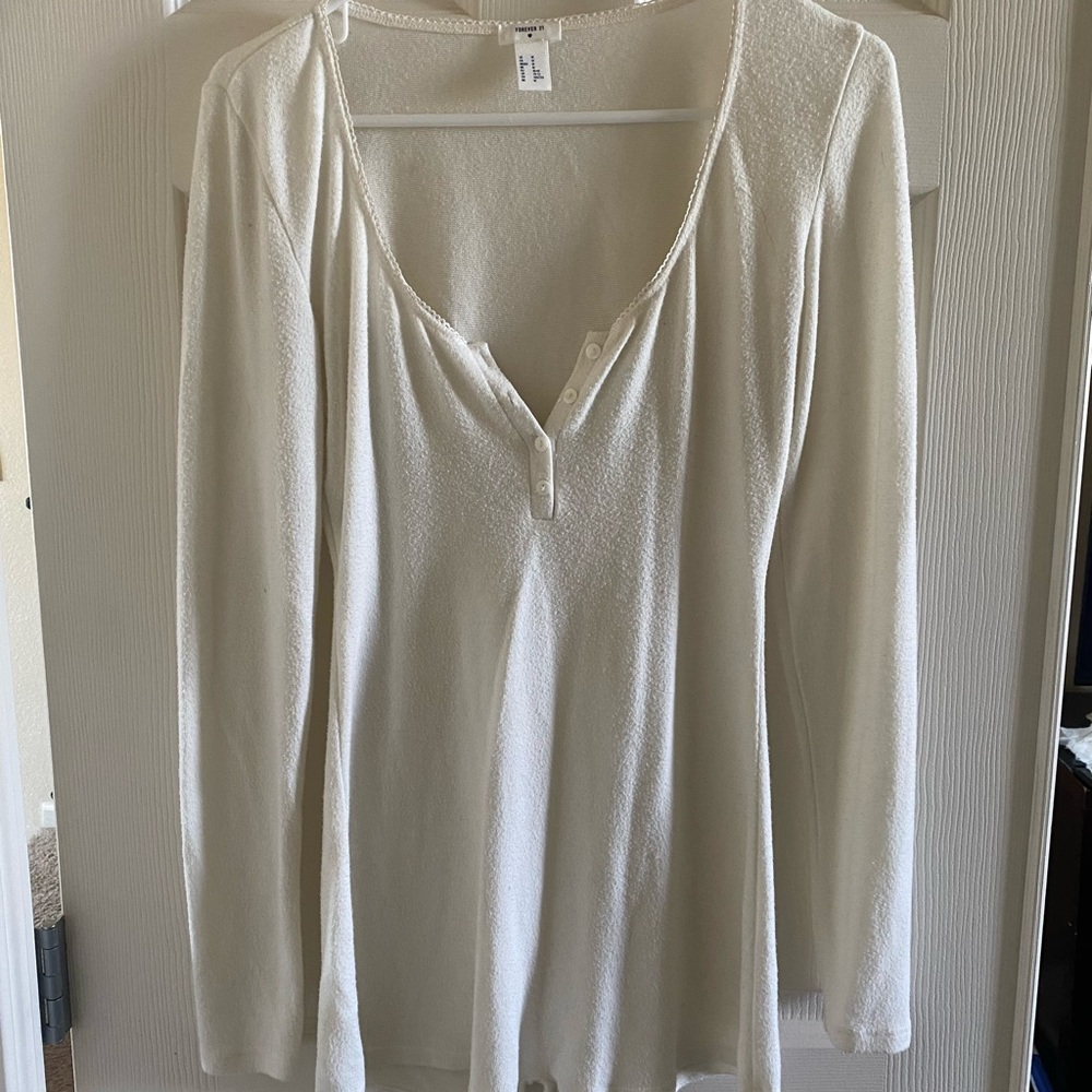 Forever 21 Cream Blouse Chic and Versatile